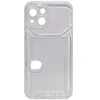 Чехол - накладка совместим с iPhone 14 (6.1") силикон прозрачный с кардхолдером Вид 2