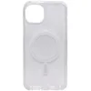 Чехол - накладка совместим с iPhone 15 Plus "Magsafe" cиликон+пластик прозрачный