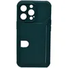 Чехол - накладка совместим с iPhone 13 Pro (6.1") "Cardholder" Вид 2 силикон темно-зеленый