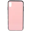 Чехол - накладка совместим с iPhone Xs Max "Glass" стекло + силикон розовый