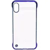 Чехол - накладка совместим с iPhone Xs Max пластик прозрачный + ободок синий