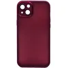 Чехол - накладка совместим с iPhone 14 Plus "Allure" полупрозрачный пластик + силикон бордовый