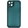 Чехол - накладка совместим с iPhone 14 Plus "Allure" полупрозрачный пластик + силикон темно-зеленый