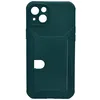 Чехол - накладка совместим с iPhone 14 Plus "Cardholder" Вид 2 силикон темно-зеленый