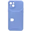 Чехол - накладка совместим с iPhone 14 Plus "Cardholder" Вид 2 силикон голубой