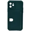 Чехол - накладка совместим с iPhone 12 (6.1") "Cardholder" Вид 2 силикон темно-зеленый