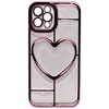 Чехол - накладка совместим с iPhone 12 Pro (6.1") "Heart" силикон розовое золото