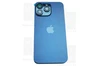 Задняя крышка для iPhone 15 Pro Max в сборе со стеклом камеры Синий (стекло, MagSafe, логотип) Премиум