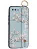 Силиконовый чехол Flower для Huawei Honor 10 Цветение магнолии (с ручкой) голубой