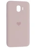 Силиконовый чехол Silicone Hearts для Samsung Galaxy J4 2018 J400F песочно-розовый