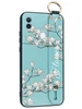 Силиконовый чехол Flower для Huawei Honor 10 Lite Цветение магнолии (с ручкой) голубой