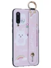 Силиконовый чехол Flower для Xiaomi Mi 9 Зайка (с ручкой) розовый