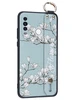 Силиконовый чехол Flower для Huawei P30 Lite / Honor 20S / Honor 20 lite Цветение магнолии (с ручкой) голубой