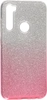Силиконовый чехол Glitter Colors для Xiaomi Redmi Note 8T градиент серебро-розовый