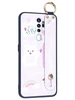 Силиконовый чехол Flower для Oppo A5 (2020) / A9 (2020) Зайка (с ручкой) розовый