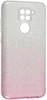 Силиконовый чехол Glitter Colors для Xiaomi Redmi Note 9 градиент серебро-розовый