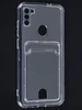 Силиконовый чехол Cardhold для Samsung Galaxy A11 прозрачный (с вырезом для карт)