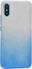 Силиконовый чехол Glitter Colors для Xiaomi Redmi 9A градиент серебро-голубой