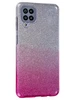 Силиконовый чехол Glitter Colors для Samsung Galaxy A12 градиент серебро-розовый