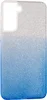 Силиконовый чехол Glitter Colors для Samsung Galaxy S21 Plus 5G градиент серебро-голубой