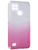 Силиконовый чехол Glitter Colors для Realme C21 градиент серебро-розовый