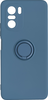 Силиконовый чехол Stocker edge для Xiaomi Poco F3 / Mi 11i синий с кольцом