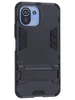 Пластиковый чехол Stand case для Xiaomi Mi 11 Lite / Xiaomi 11 Lite 5G NE черный с подставкой
