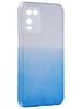 Силиконовый чехол Glitter Colors для Oppo A54 градиент серебро-голубой