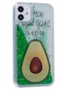 Силиконовый чехол Brilliant sand для iPhone 11 Авокадо зеленое конфетти