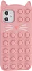 Силиконовый чехол Pop it для iPhone 11 Кот розовый