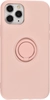 Силиконовый чехол Stocker для iPhone 11 Pro розовый с кольцом