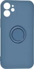 Силиконовый чехол Stocker edge для iPhone 12 Mini синий с кольцом