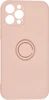 Силиконовый чехол Stocker edge для iPhone 12 Pro Max розовый с кольцом