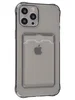 Силиконовый чехол Card Case для iPhone 12 Pro Max прозрачный черный