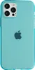 Силиконовый чехол Clear для IPhone 12, 12 Pro голубой