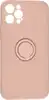 Силиконовый чехол Stocker edge для iPhone 12 Pro розовый с кольцом