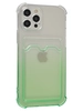 Силиконовый чехол Card Case для iPhone 12 Pro зеленый градиент