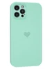 Силиконовый чехол Silicone Hearts для iPhone 12 Pro ментол