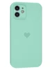 Силиконовый чехол Silicone Hearts для iPhone 12 ментол