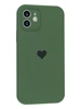 Силиконовый чехол Silicone Hearts для iPhone 12 хаки