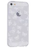Силиконовый чехол Clear для iPhone 5, 5S, SE белые бабочки