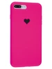Силиконовый чехол Silicone Hearts для iPhone 7 Plus, 8 Plus фуксия