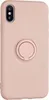Силиконовый чехол Stocker для iPhone X, XS, 10 розовый с кольцом