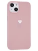 Силиконовый чехол Warm heart для IPhone 13 карамельный розовый