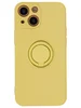 Силиконовый чехол Stocker edge для iPhone 13 mini желтый с кольцом