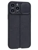 Силиконовый чехол Litchi для iPhone 13 Pro Max с защитой камеры черный