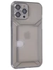 Силиконовый чехол Angular card для iPhone 13 Pro Max прозрачный черный (вырез под карту)