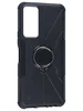 Пластиковый чехол Shockproof для Tecno Camon 18 черный с кольцом