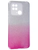 Силиконовый чехол Glitter Colors для Xiaomi Redmi 10C градиент серебро-розовый