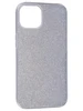Силиконовый чехол Glitter colors для iPhone 14 серебряный